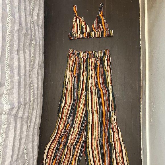 Beach Striped Coord Pant Set (S) - Picture 2 of 5
